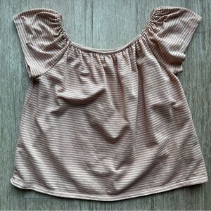 Convertible On-/Off- Shoulder Top, orange stripe